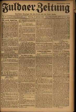 Ausgabe vom Dienstag, den 13. Februar 1923.