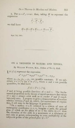 On a theorem in maxima and minima.