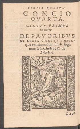 Concio Quarta. Actus Primus in horto. De Pavoribus Et Lucta Christi ...