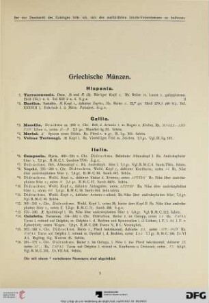 Griechische Münzen (Nr. 1-304)