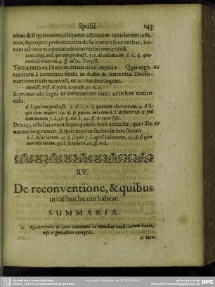 XV. De reconventione, & quibus in casibus locum habeat