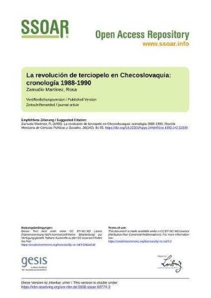 La revolución de terciopelo en Checoslovaquia: cronología 1988-1990