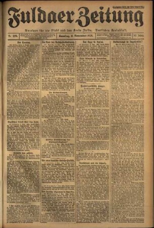 Erste Ausgabe vom Sonntag, den 08. November 1925.