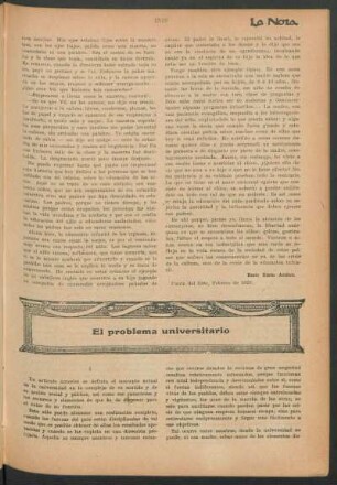 El problema universitario