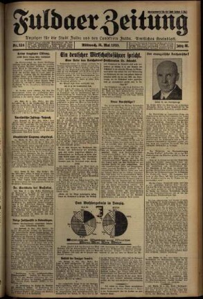 Erste Ausgabe vom Mittwoch, den 31. Mai 1933.