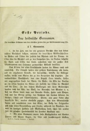 Erste Periode. Das heidnische Germanien