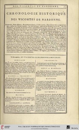 Chronologie historique des vicomtes de Narbonne