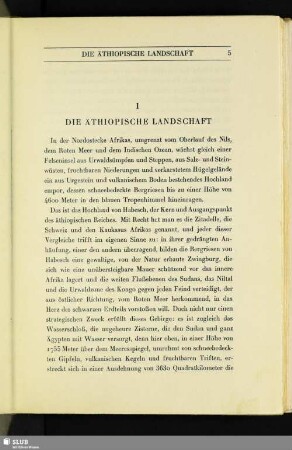 I. Die Äthiopische Landschaft