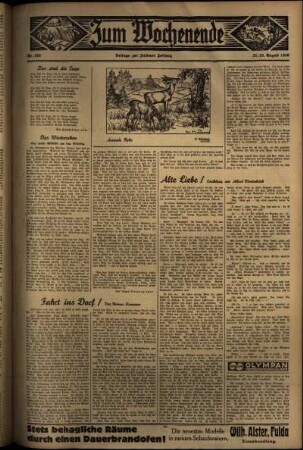 Zweite Ausgabe vom Samstag, den 22. August 1936.
