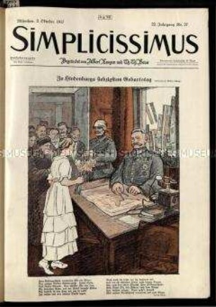Satirische Wochenschrift Simplicissimus. 22. Jahrgang 1917/18