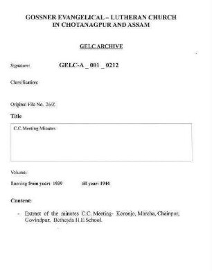 C.C. Meeting Minutes