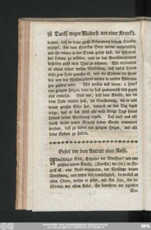 Gebet vor dem Antritt einer Reise.