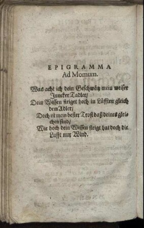 Epigramma Ad Momum