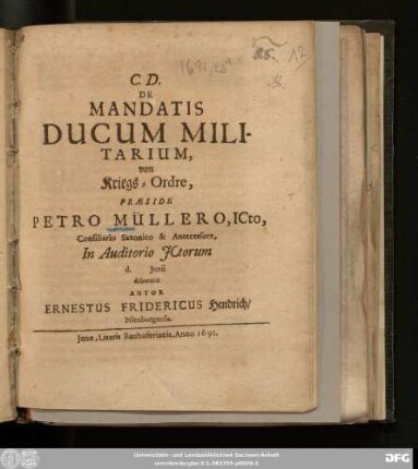 De Mandatis Ducum Militarium