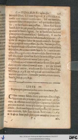 Liber IV. De praeceptis particularibus certo hominum statui propriis.