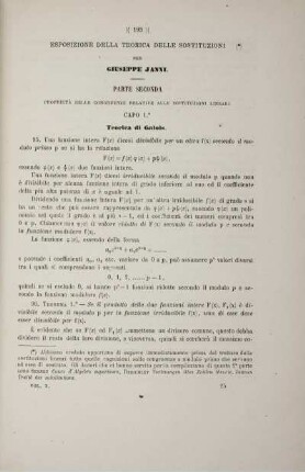 Esposizione della teorica delle sostituzioni.