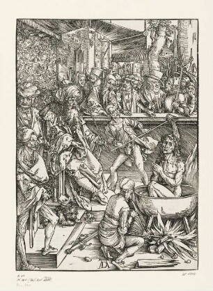 Marter des Evangelisten Johannes, aus: Albrecht Dürer, Apocalipsis cum figuris, Nürnberg 1498