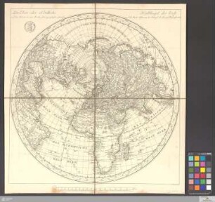 Die Obere oder Nordliche Halbkugel der Erde : auf den Horizont von Berlin stereographisch entworfen