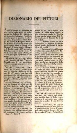 Dizionario dei pittori dal rinnovamento delle belle arti fino al 1800, 1 (1818)