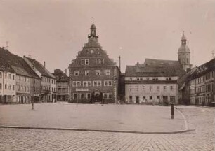 Dippoldiswalde, Marktplatz, Ansicht mit Rathaus
