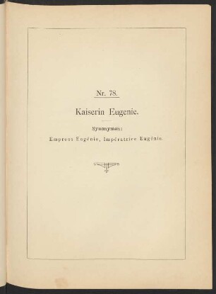 Nr. 78. Kaiserin Eugenie