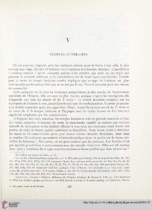 V. Temples funéraires