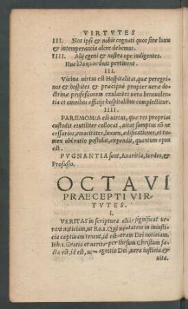 Octavi Praecepti Virtutes.