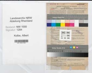Entnazifizierung Albert Kolbe, geb. 08.01.1882 (Zollbeamter)