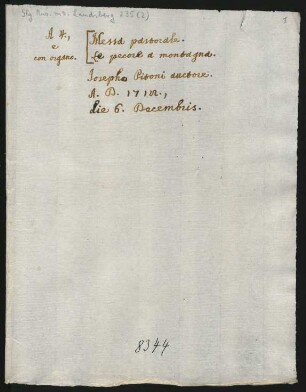 Messen; Coro, org; A-Dur; GmeP I.10