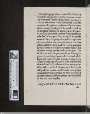 La qvarta et vltima regola