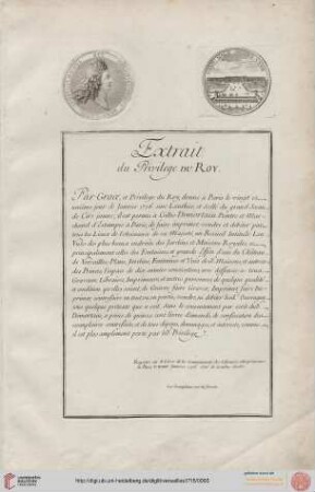 Extrait du Privilege du Roy