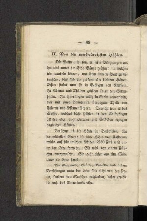 II. Von den merkwürdigsten Höhlen.