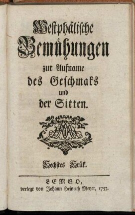 Sechstes Stük.