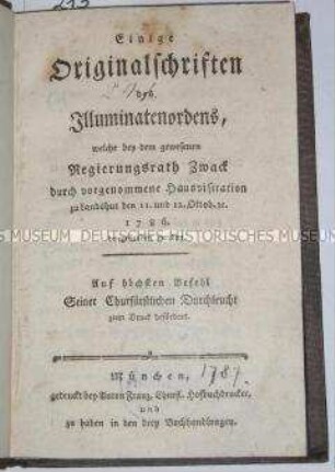 Originalschriften des Illuminatenordens