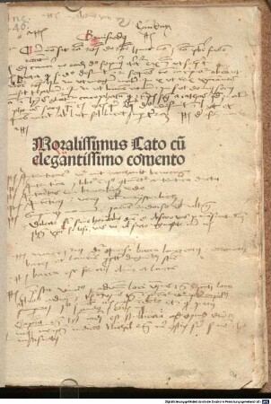 Disticha Catonis : mit Kommentar von Robertus de Euremodio