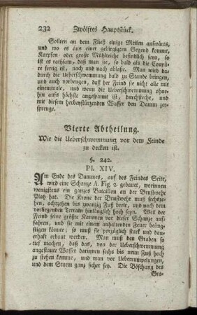 Vierte Abtheilung. Wie die Ueberschwemmung vor dem Feinde zu decken ist