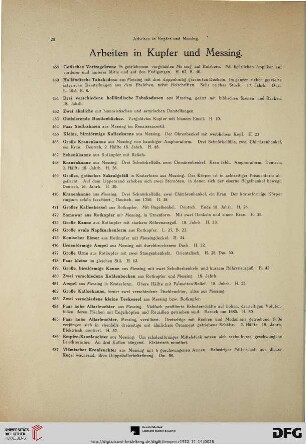 Arbeiten in Kupfer und Messing (Nr. 459-499)