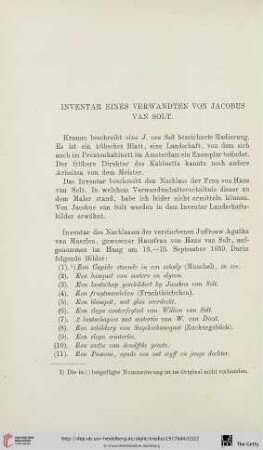 Inventar eines Verwandten von Jacobus van Solt