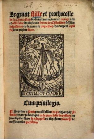 Le grant stille et prothocolle de la Chancellerie de France : nouvellement corrige...