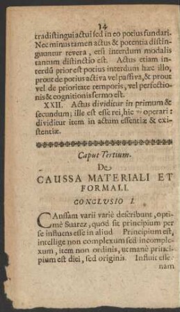 Caput Tertium. De Caussa Materiali Et Formali.