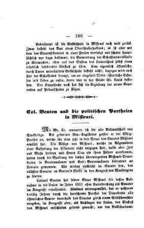 Col. Benton und die politischen Partheien in Missouri