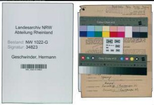 Entnazifizierung Hermann Geschwinder , geb. 25.02.1895 (Bahnbeamter)