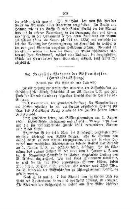 Königliche Akademie der Wissenschaften (Humboldt-Stiftung) : [II. Akademien und Universitäten]