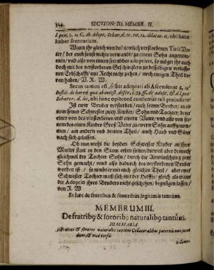 Membrum III. De fratribus & sororibus naturalibus tantum