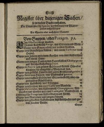 Register über diejenigen Sachen / so in diesem Buche enthalten.