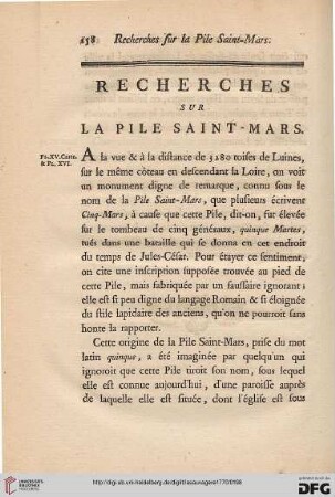 Recherches sur la pile Saint-Mars