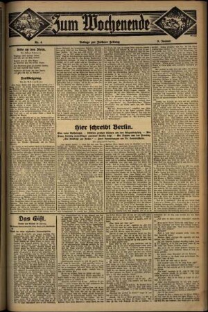 Vierte Ausgabe vom Sonntag, den 05. Januar 1930.