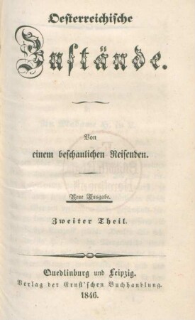 Theil 2: Oesterreichische Zustände