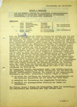 1.2.1 Zusammenarbeit VR Polen: Schluß-Protokoll Aschekommission Hirschfelde-Turów