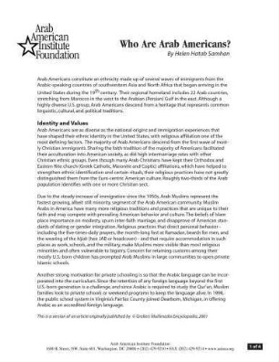 Who are Arab Americans?